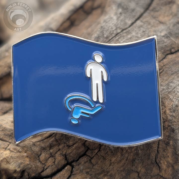 Invisible Illness Enamel Pin - Waving Flag for wholesale by Ninja Ferret Art