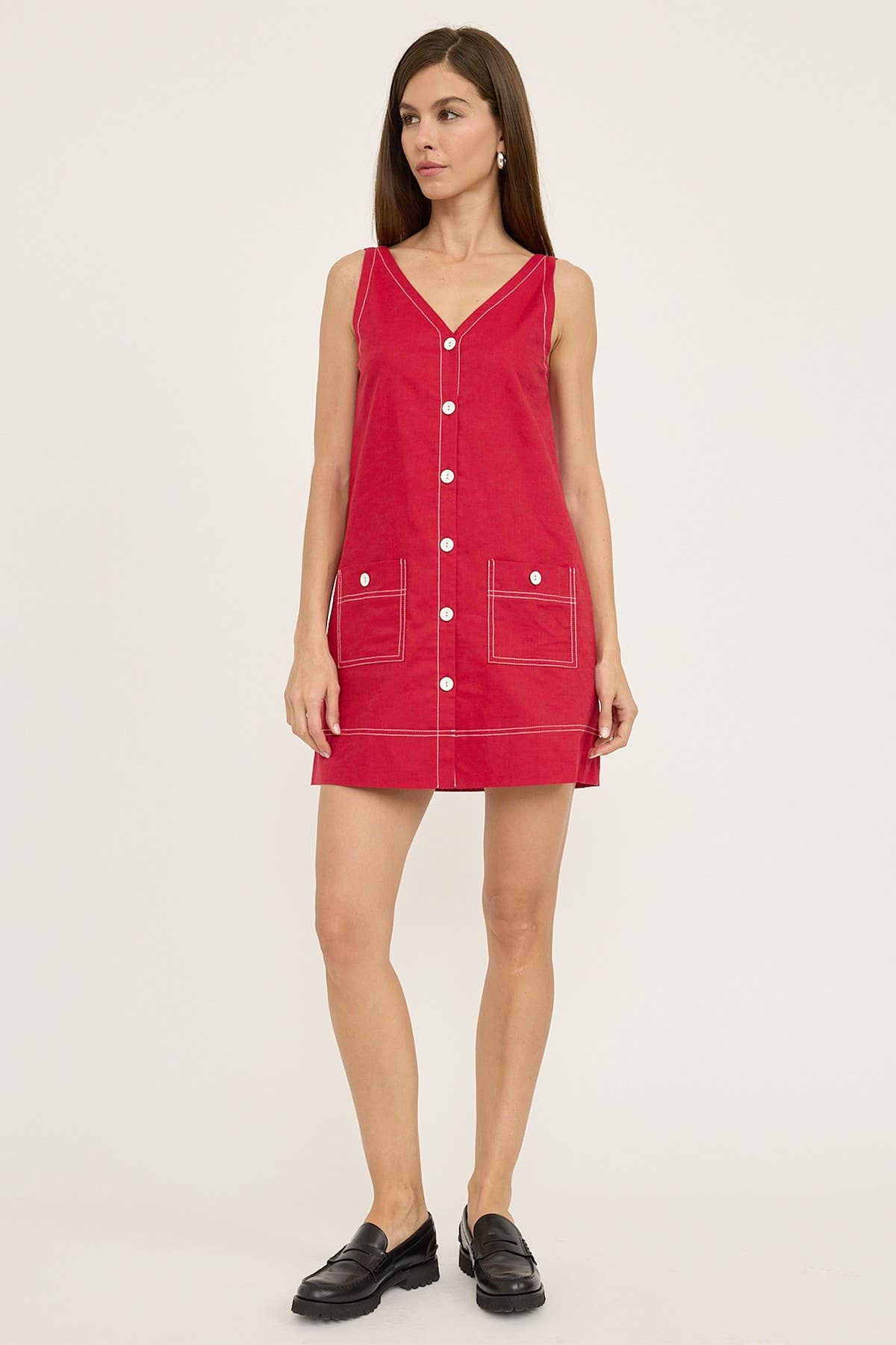 RAISONNEL - Wholesale Dress - Women's - Contrast Stitch Mini Dress - RD110210