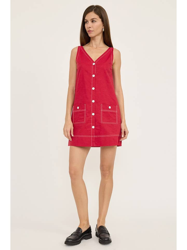 RAISONNEL - Wholesale Dress - Women's - Contrast Stitch Mini Dress - RD110210