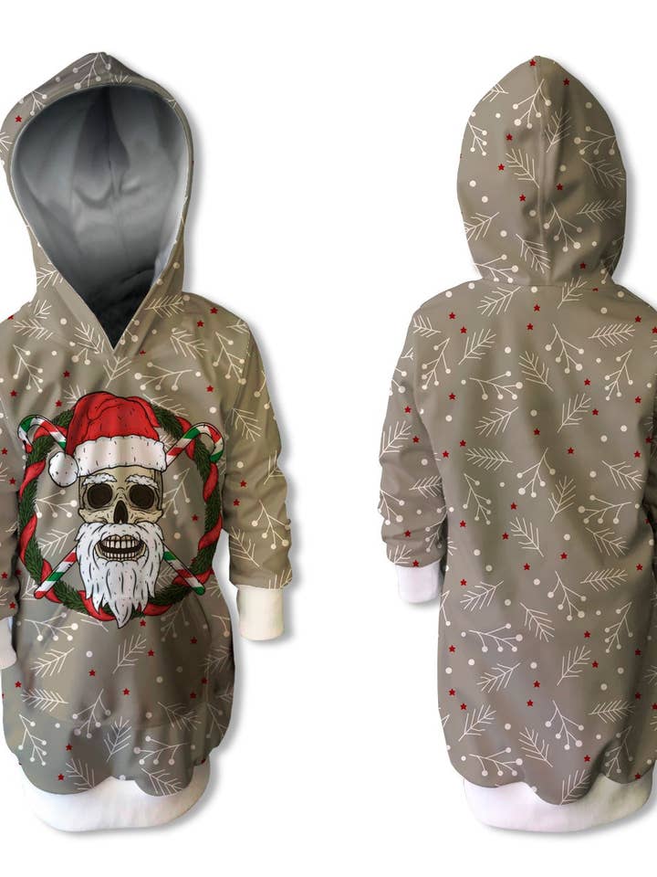 Children's Christmas Sweatshirt Dress Skull | CAN-VESTN-NAV.05 for wholesale by Fishikii