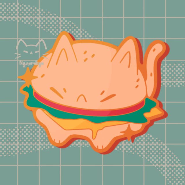 Autocollant de chat Borger pour la vente par Nyaomikyu