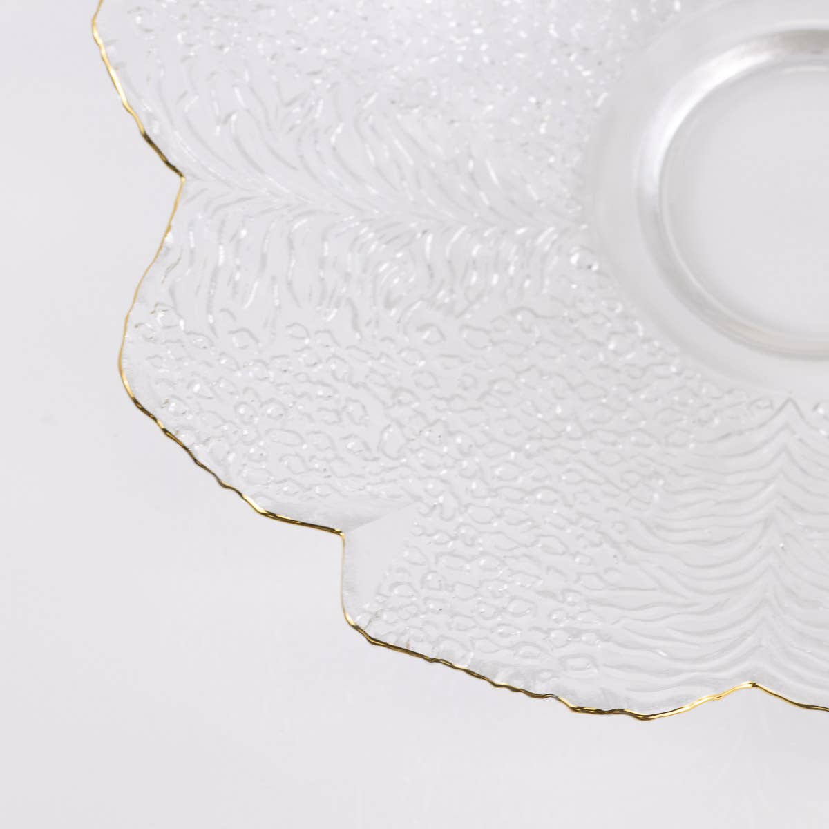 The Royal Standard – wholesale Decorative plate/dish/bowl – Cannes Glass Serving Bowl   Clear/Gold   13"1