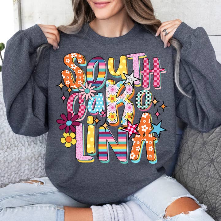 Funky States South Carolina Sweatshirt for wholesale by Aluminum Petunias