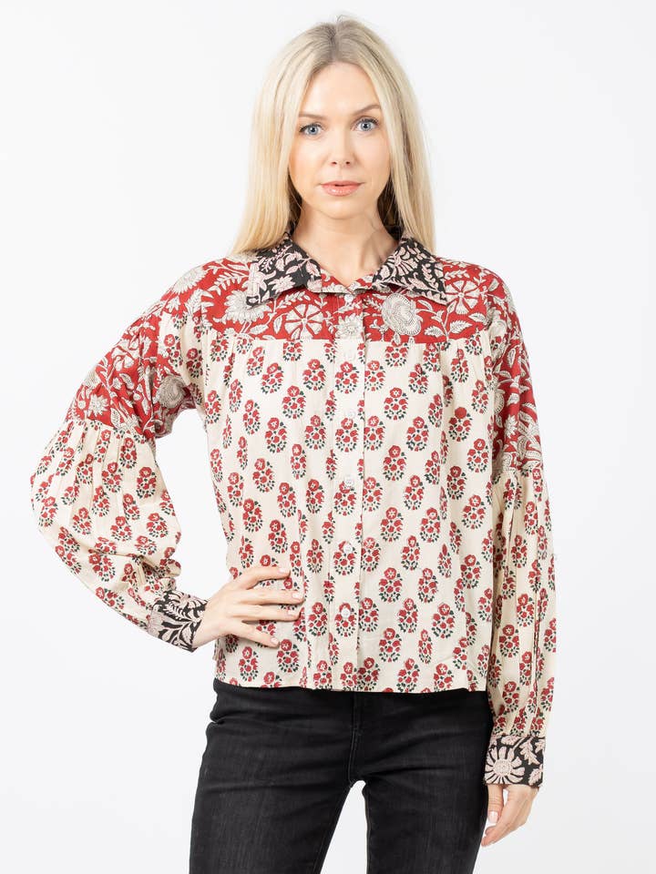 ONYX RAHEMA RELAXED FIT BLOUSE for wholesale by Tolani