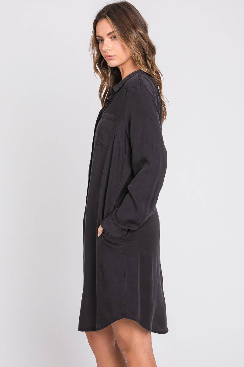 ZiA Apparel - Wholesale Dress - Women's - Washed Shirts Denim Dress 21