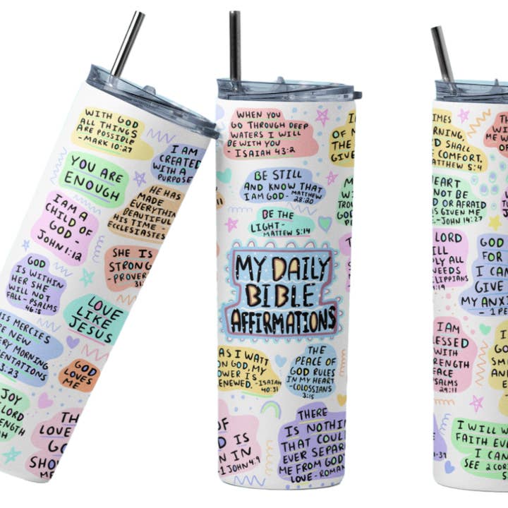 My Daily Bible Affirmations Becher, 20 oz für den Großhandel von Perfectly Diverse Trendz, LLC
