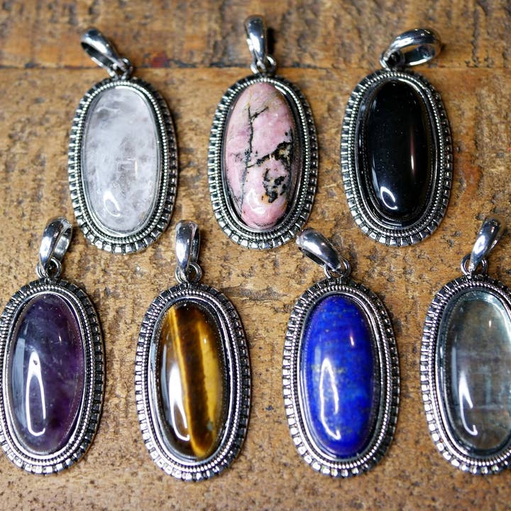 Pewter Large Gemstone Pendants for wholesale by Superior Stones & Gifts INTL LLP