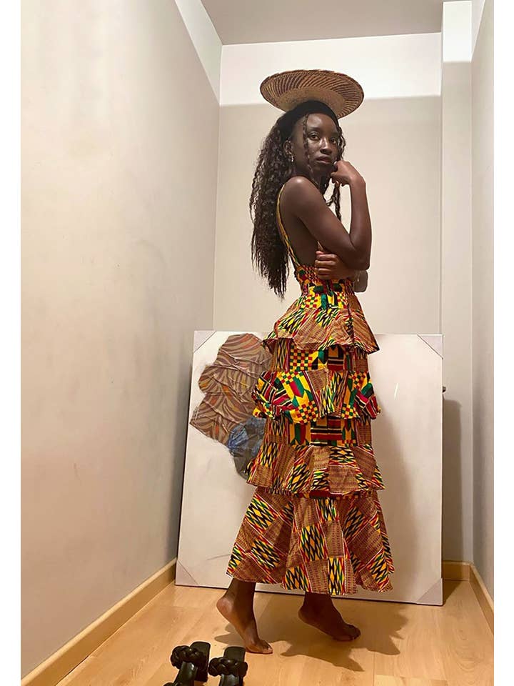 SUESES - Wholesale Dress - Women's - Hand Crafted Wax Fabric Cotton Colorful Dresses, Hand Sewn4