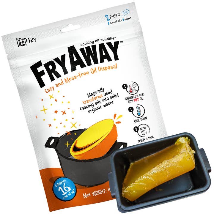 FryAway Deep Fry - Gemakkelijk en morsvrij afvoeren van bakolie (Shark Tank) voor wholesale door FryAway Cooking Oil Solidifier
