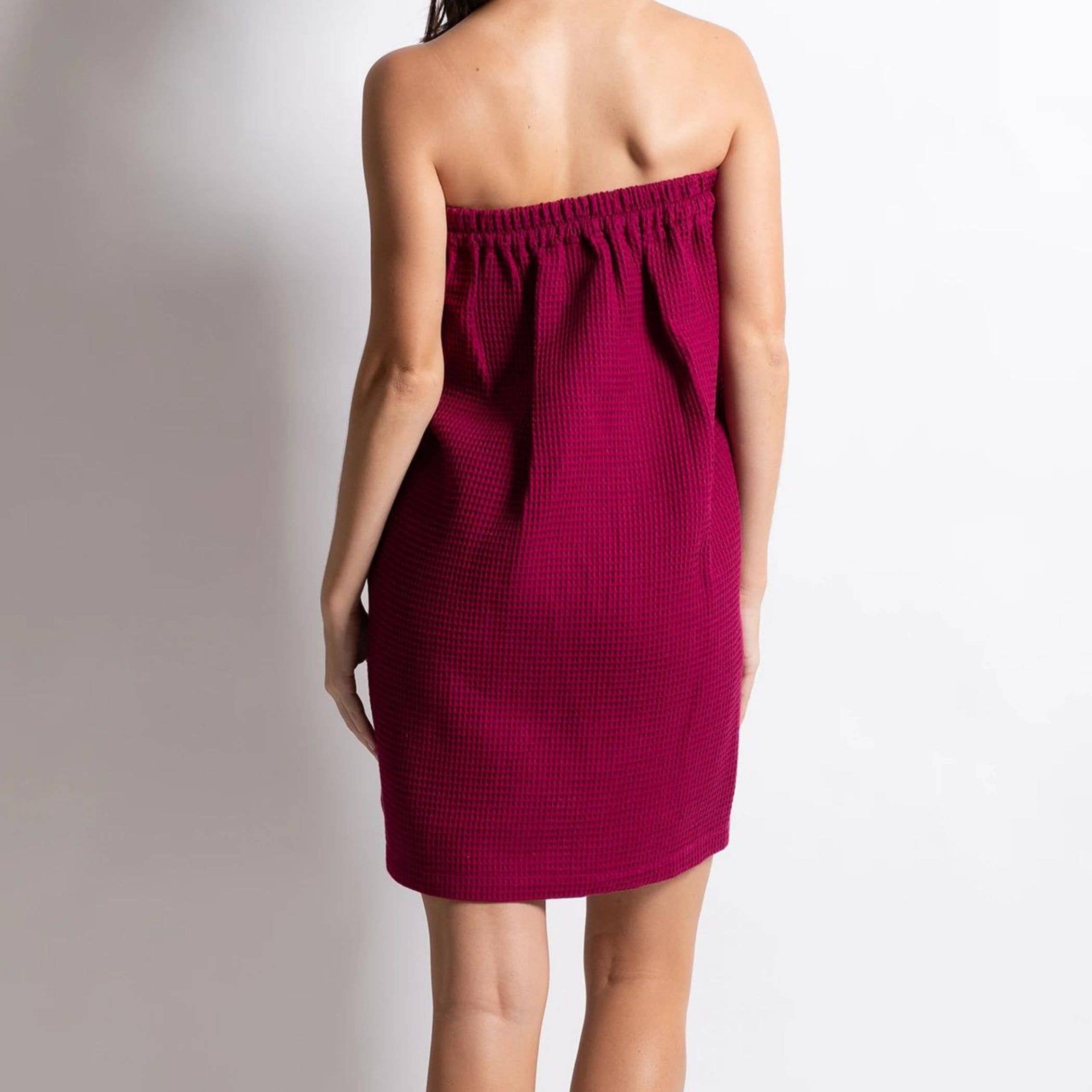 Lauryn's Garden - Wholesale Robe - Women's - Cotton Waffle Towel Wrap, Adjustable Gray2