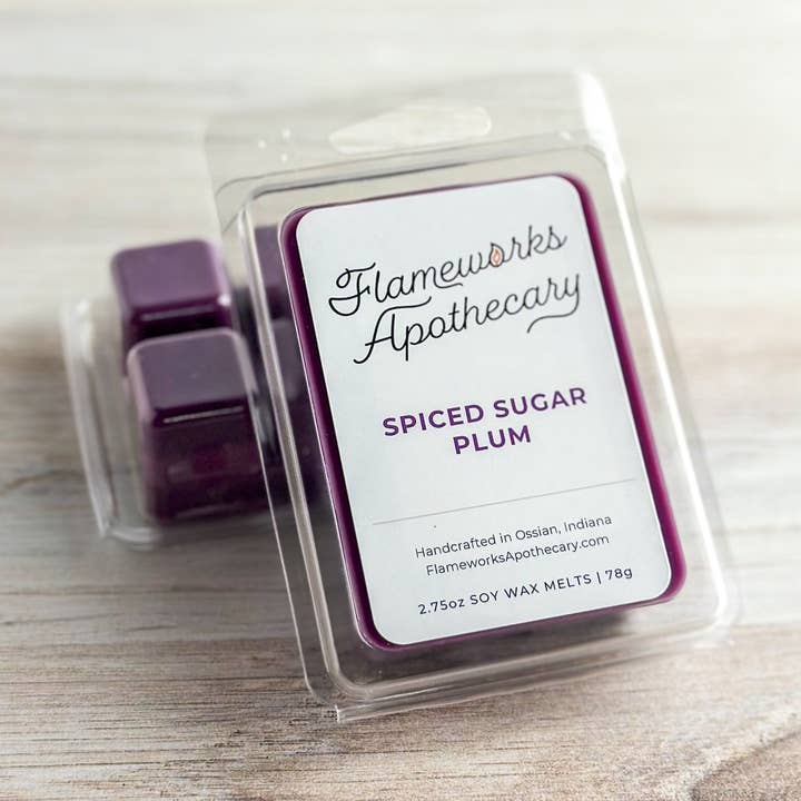 Fondants de cire Prune Épicée 2,75 oz pour la vente par Flameworks Apothecary