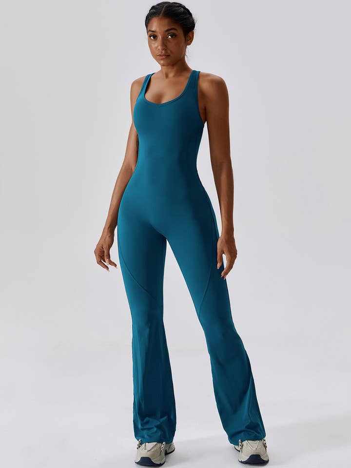 React Activewear - Wholesale Unitard - Women's - Murphy Seamless Jumpsuit - Blue4