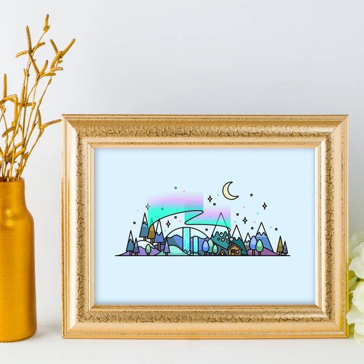 CoconuTacha - Wholesale Art Print - Winter Skyline Wall Art Print2