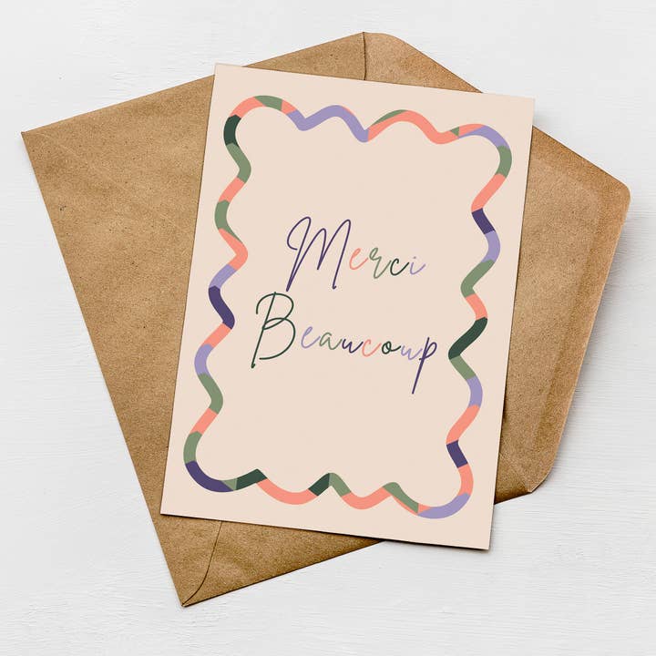Merci Beaucoup Card | Thank You Card for wholesale by Greenwich Paper Studio