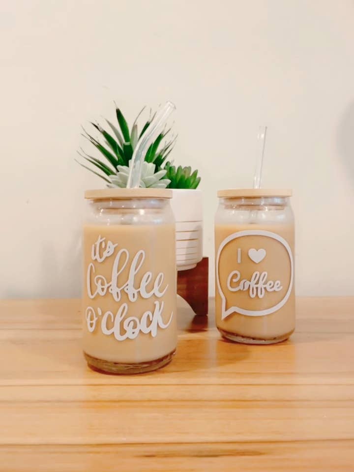 Seu café horas pode vidro por atacado de Pink pretty designs