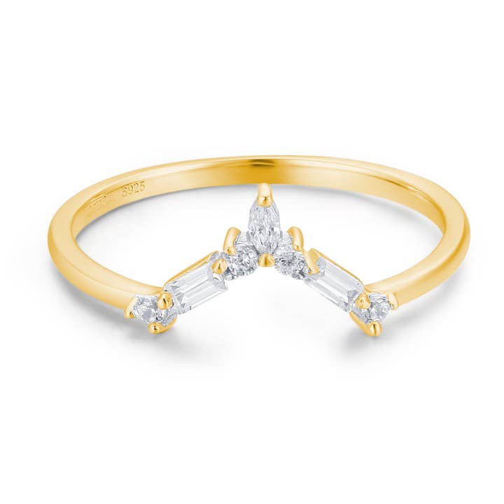 Monte Arc Ring Solid Yellow Gold for wholesale by Azura Jewelry