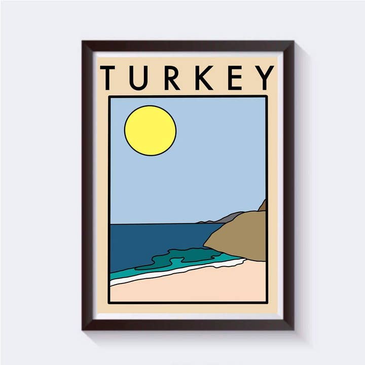 Minimalist Turkey Travel Print - Available in 6 sizes for wholesale by 2 Sisters