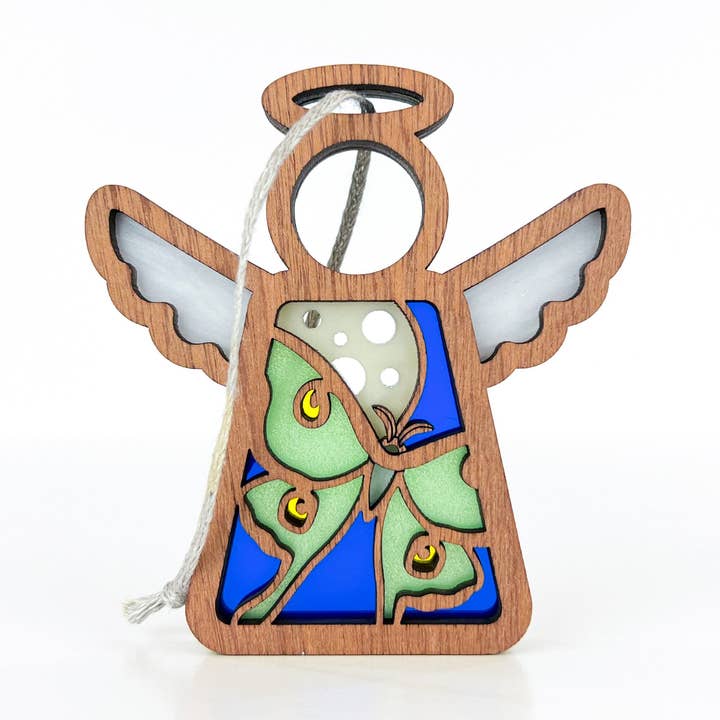 Luna Moth Ornament | 3.5" (H) Angel Figurine | Mother's Angels® for wholesale by Forged Flare®