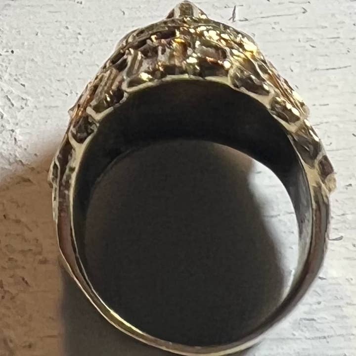 The Curator - Vente Bagues multi-doigts - Bague à tête de chef indien en laiton2