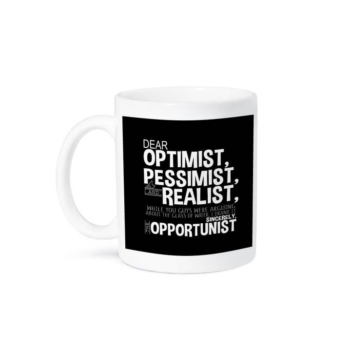 3dRose - Wholesale Coffee Mug - 3dRose, Dear Optimist, Pessimist, and Realist - Ironic Funny Quote, Mug8