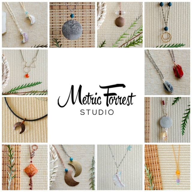 Metric Forrest Studio - Wholesale Jewelry Stand & Display - Wood Necklace Display with 32 necklaces, plus free shipping4