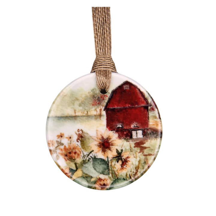 Garden Decor "Dragonfly In The Sunflowers" Ceramic Ornament for wholesale by Glass Muriel