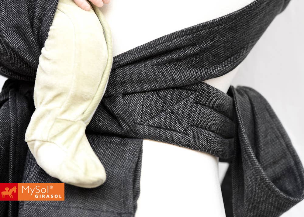 Girasol - Wholesale Baby Wrap/Sling - MySol Simple Black baby carrier, plain, black, handwoven1