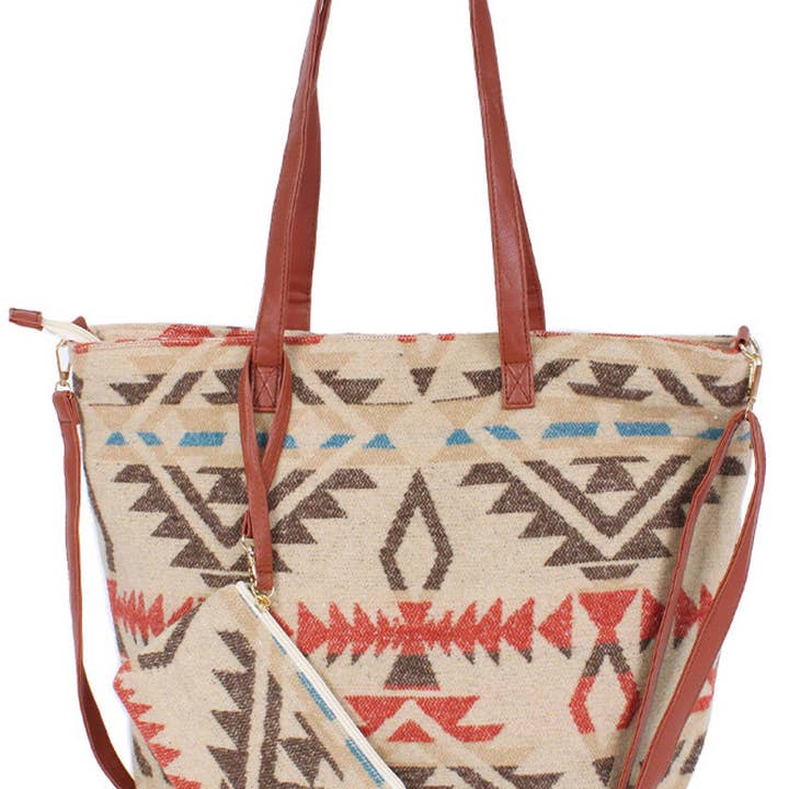 Western Weekend Tote Bag with Pouch for wholesale by Madeline Love