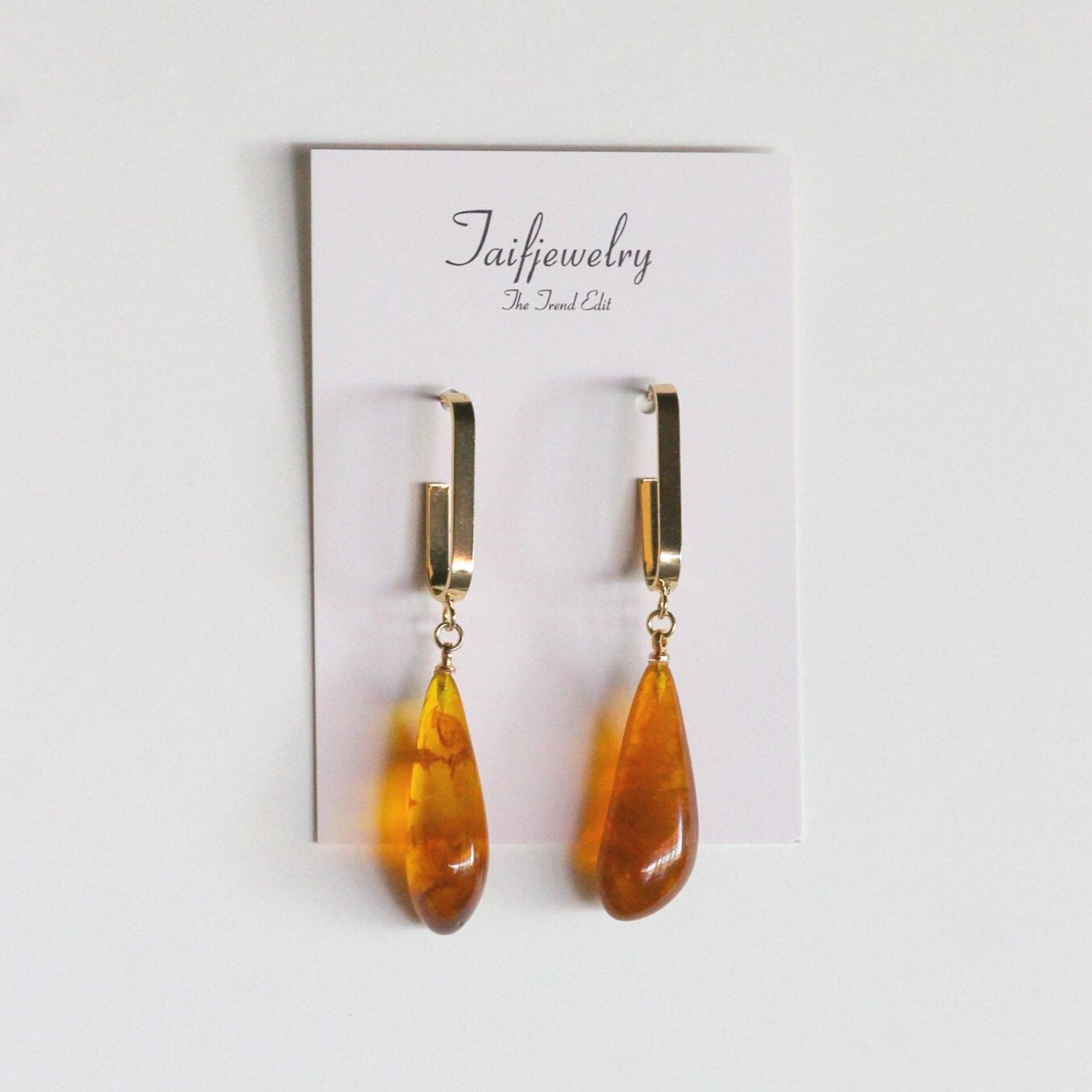 TaifJewely - Wholesale Dangle Earrings - TEAR-DROP RESIN HOOP EARRINGS.9