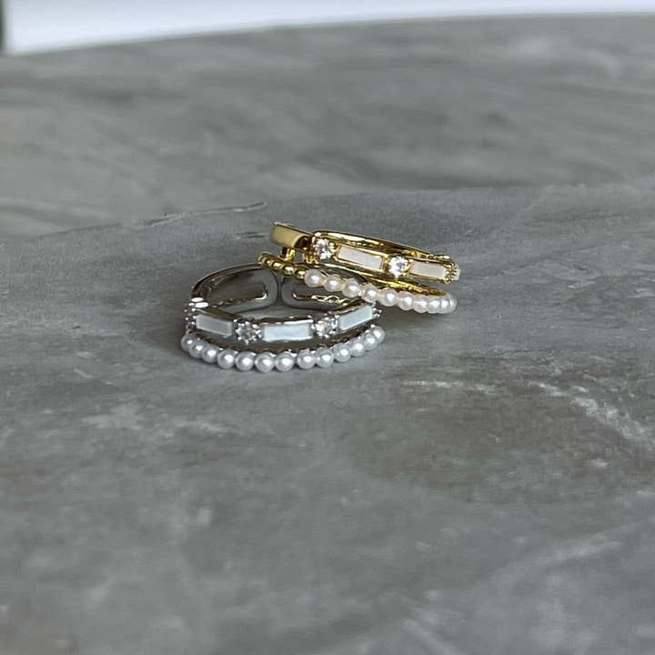 Loli - Wholesale Multi-stone ring - Minimal Modern Sparkling Gemstone Adjustable Ring, Sleek15