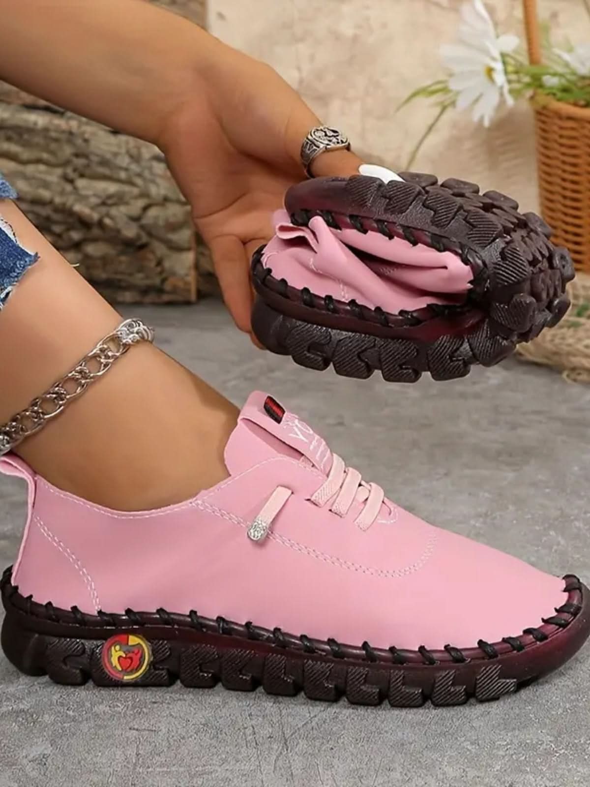 REMOVED BRAND - Wholesale Slip On Sneakers - Women's - PU Leather Round Toe Slip-Ons7