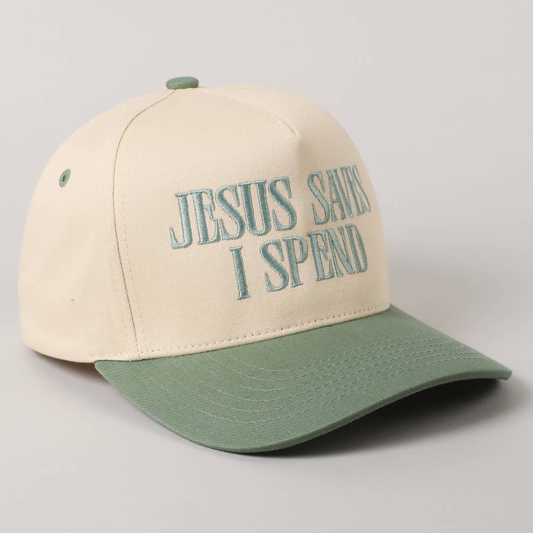 Fashion City - Wholesale Trucker Hat - Unisex - JESUS SAVES I SPEND Embroidery Trucker Hat15