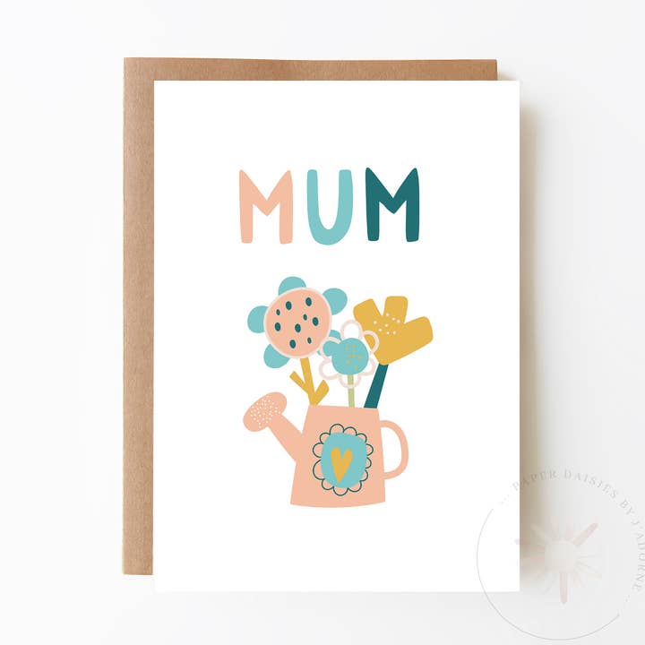 Blomster i lyserødt vandkande morkort for engroshandel hos Paper Daisies by j'adorne