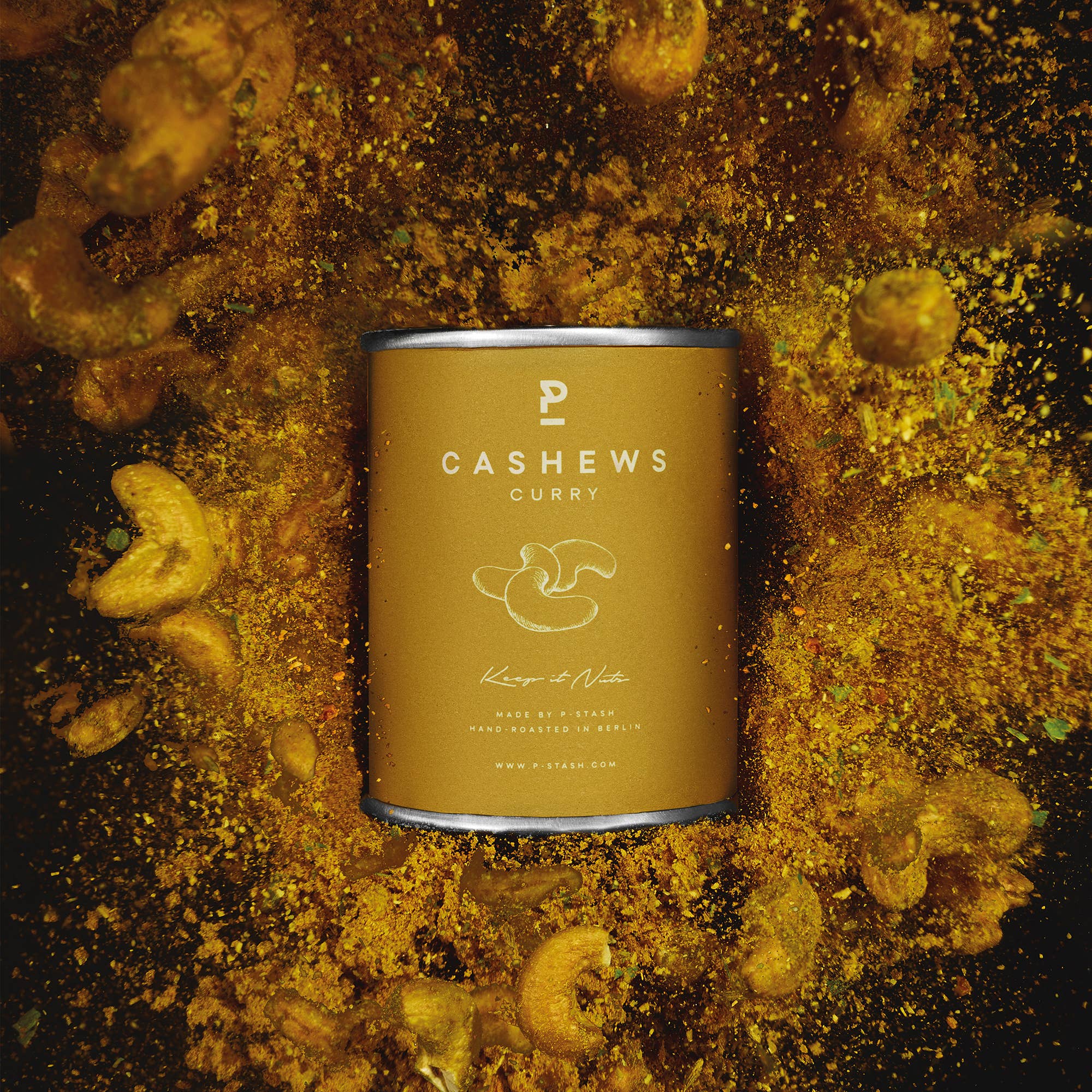 P-Stash - Wholesale Nuts - 12x Cashew - Curry - Mini 55g