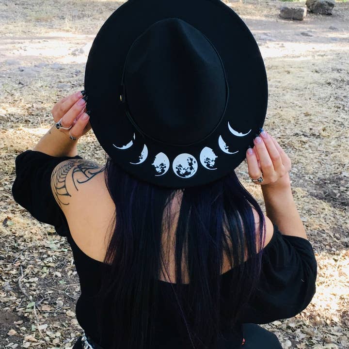 Witchwood Bags - Wholesale Fedora - Women's - Vegan Felt Hat - Moon Phase