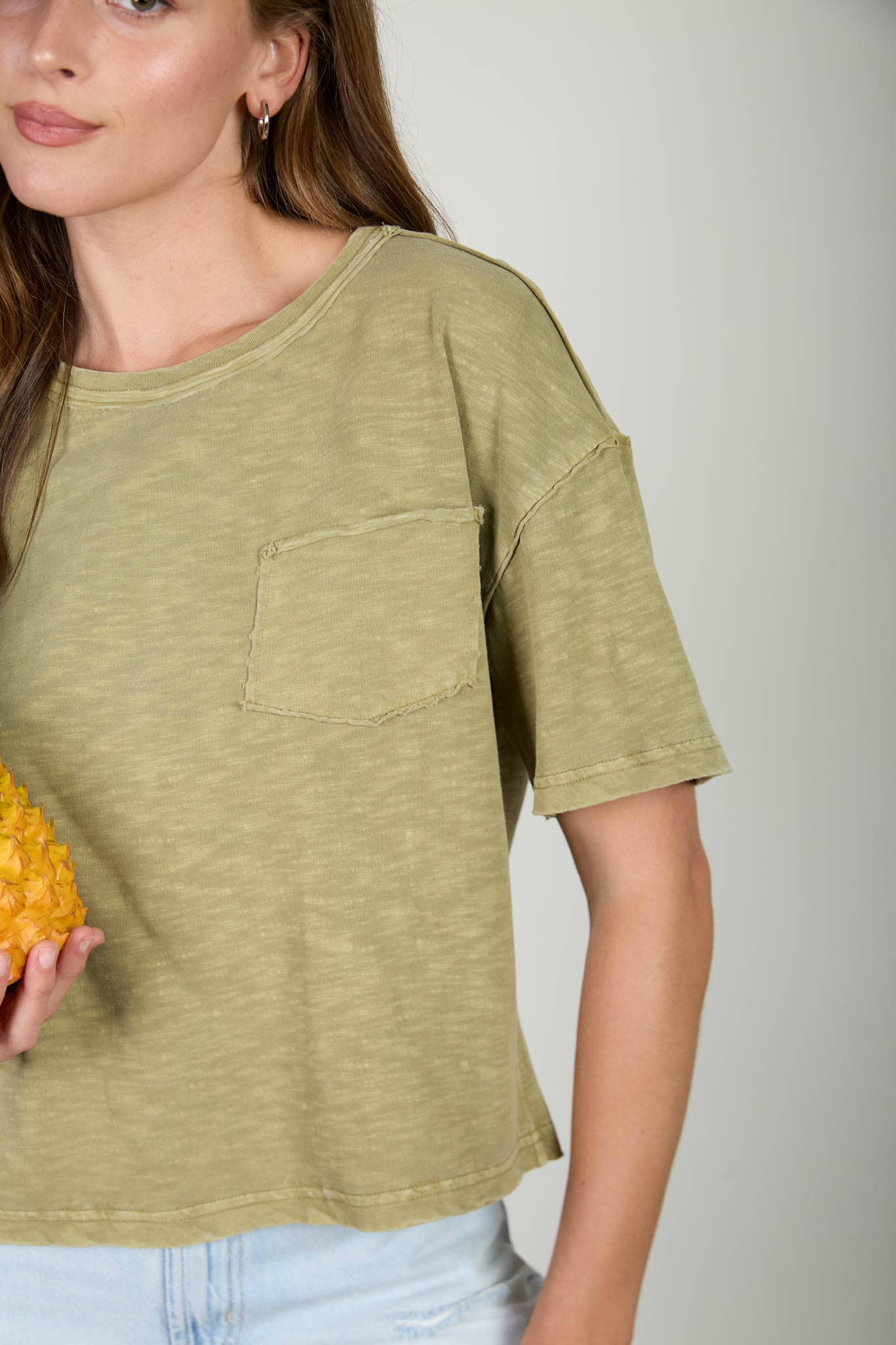 Blu Pepper - Wholesale Knit Top - Women's - RAW EDGE EXPOSED SEAM SHORT SLEEVE KNIT CROP TOP 38