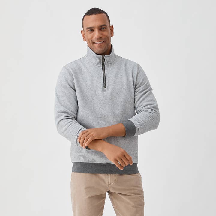 Bobby Fleece Quarter Zip - Black Combo for wholesale on Faire