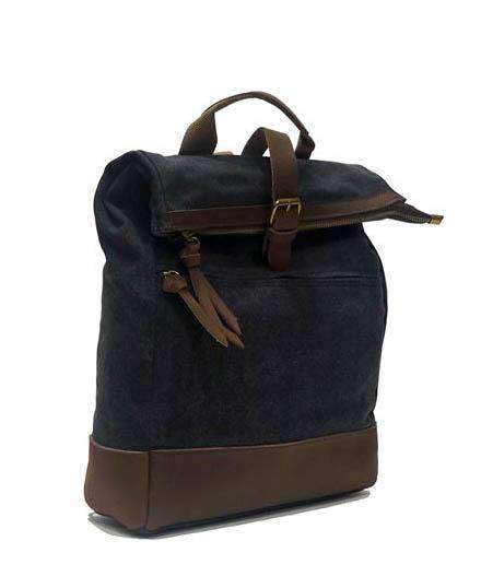 ZEDE PARIS - Vente Sac à dos – unisexe - ECOLE MILITAIRE - Sac à dos en toile et cuir5