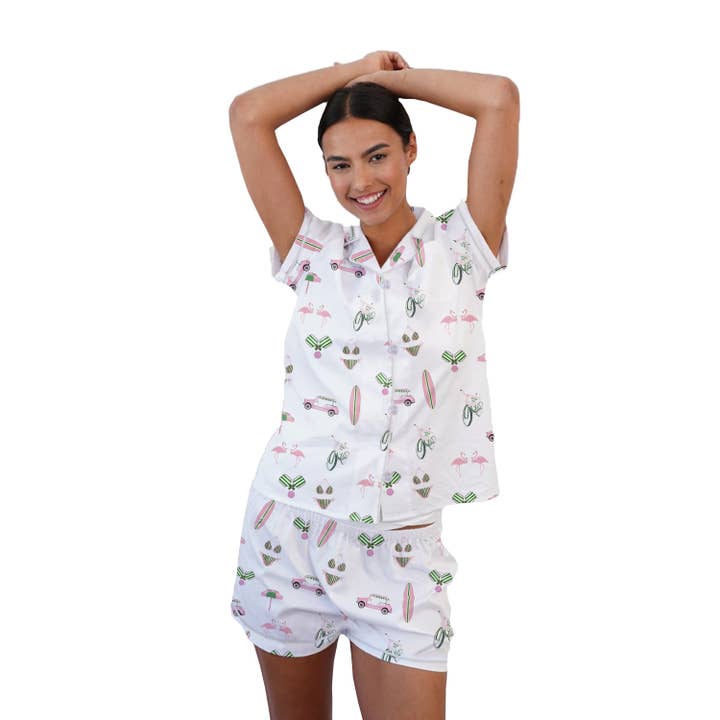 Pajama Short Set - Surf's Up for wholesale by Toss Designs