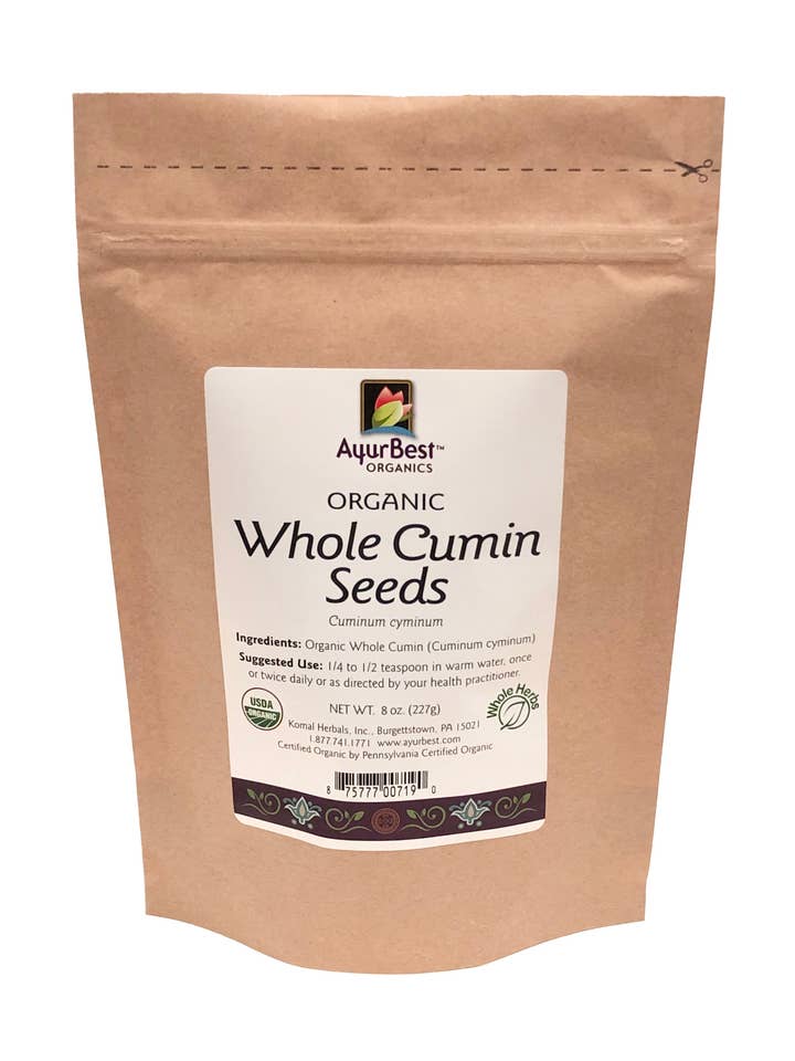 Wholesale Spices & Herbs - Cumin Seed Whole, Organic 8oz(227g) Bag for wholesale by Komal Herbals, Inc