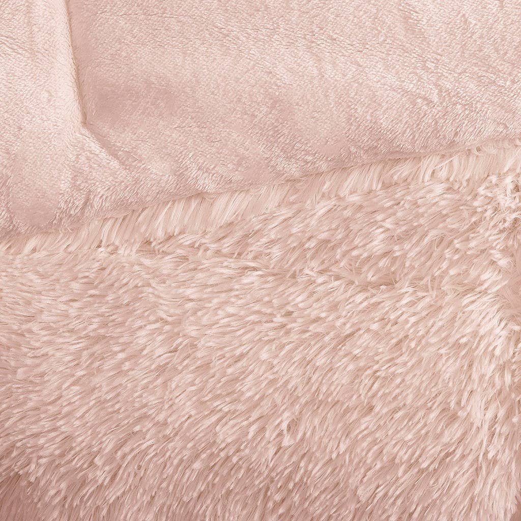 Olliix - Vente Parure de lit - Shaggy Fur Parure de lit 3 pièces ou housse de couette Rose6