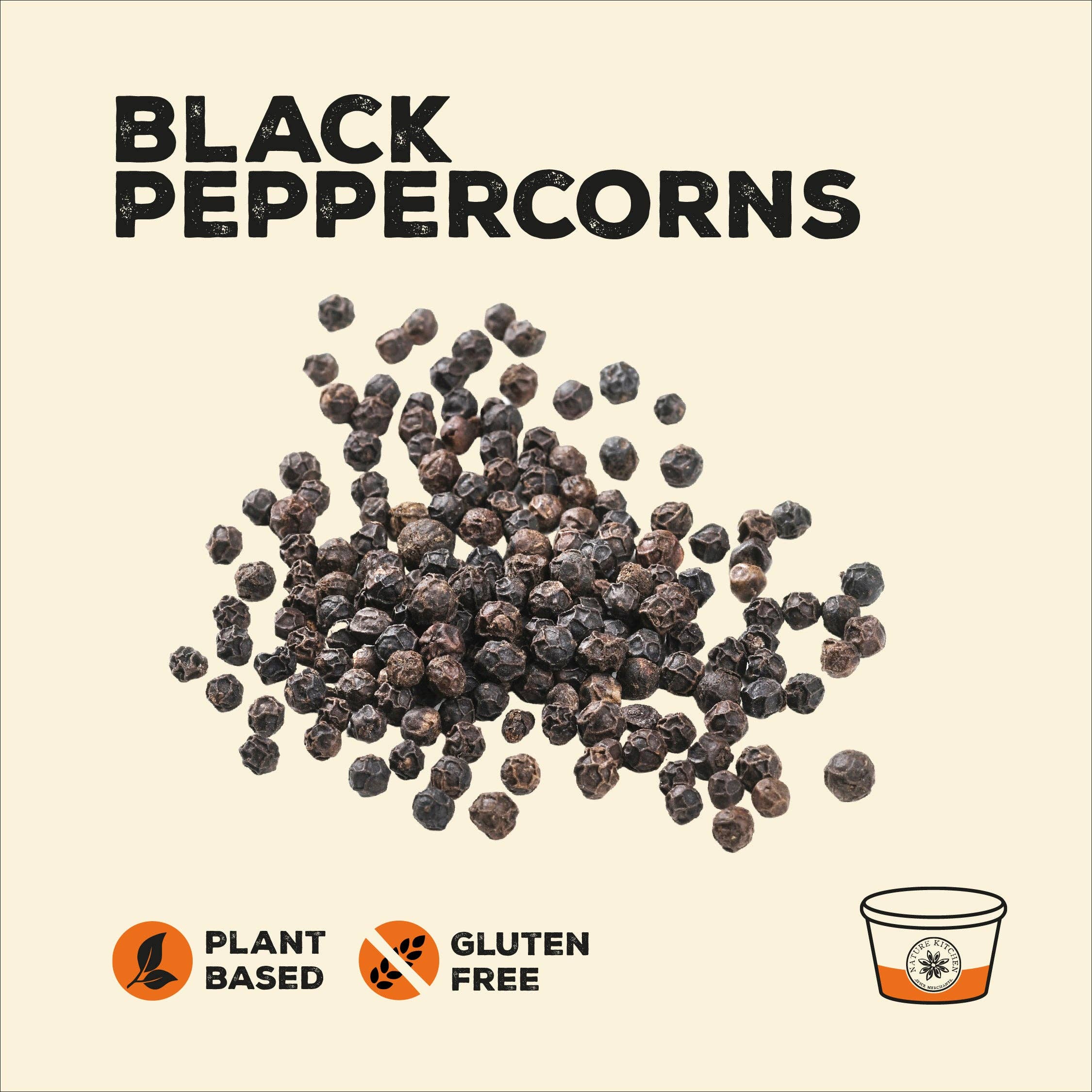 Nature Kitchen Co Ltd - Wholesale Pepper/Peppercorns - Peppercorns Black 50g Pot1