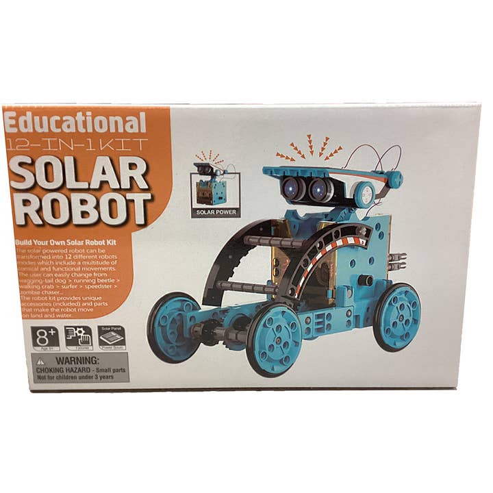 Texas Toy Distribution - Wholesale Toy Set - Kids - 12-in-1 DIY Solar Robot Vehicle Educational STEM Kit