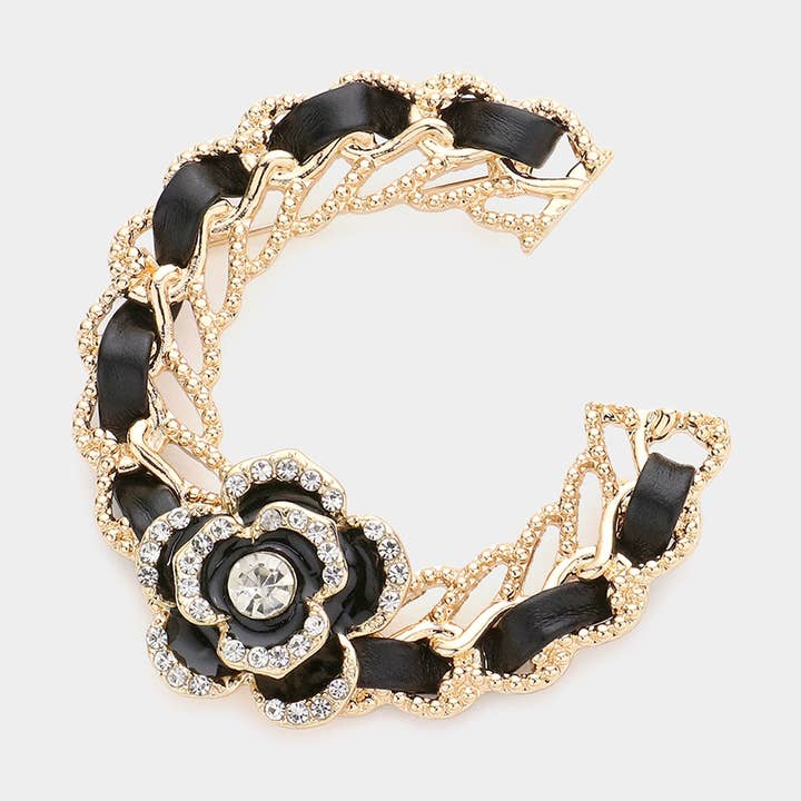 Enamel Flower Accented Pin Brooch for wholesale by Sensibling Corp.