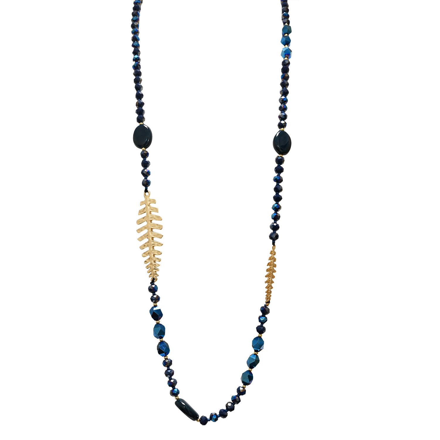 AMORINO SRL - Wholesale Beaded/Pearl Necklace - LONG BEADED NECKLACE WITH FISH BONES - HZM24144A2675