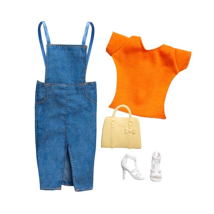 "NEW" FRESH & COOL Conjunto de Moda para Muñeca: Vestido de Mezclilla y Top Naranja para venta al por mayor de Fresh Dolls