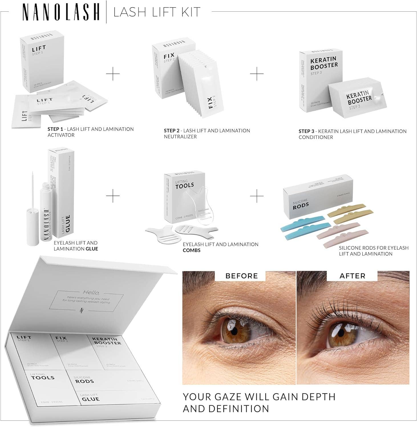 Beauty Goddess - Wholesale Eyelash/Brow Serum - Nanolash Lash Lift Kit - professional eyelash lifting kit, DIY kit for eyelash lifting at home and in the salon, DIY eyelash lamination, lash curling kit1