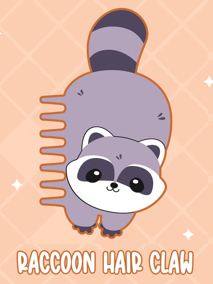 Pince à cheveux - Raton laveur pour la vente par Lizbie Cafe