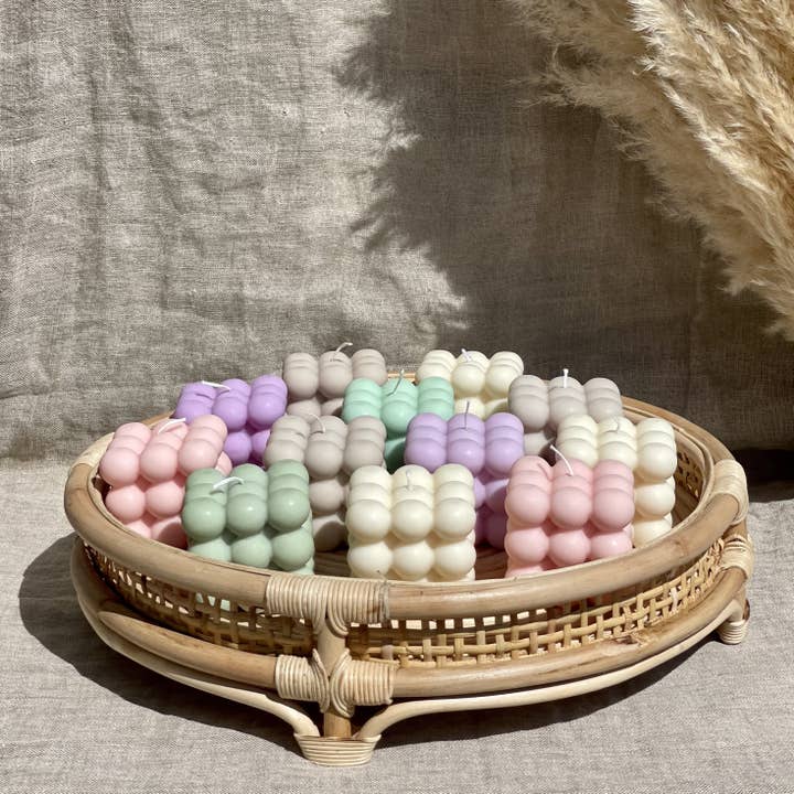 Forma Candle Studio - Wholesale Pillar Candle - Bubble Soy Wax Candle - Pastel Colours
