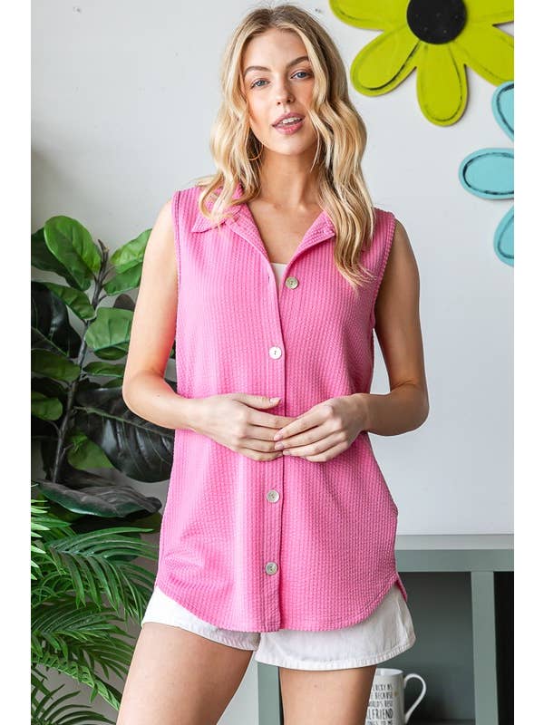 HEIMISH - Wholesale Button Down Shirt - Women's - ET7576-10 SOLID BUTTON DOWN TOP8